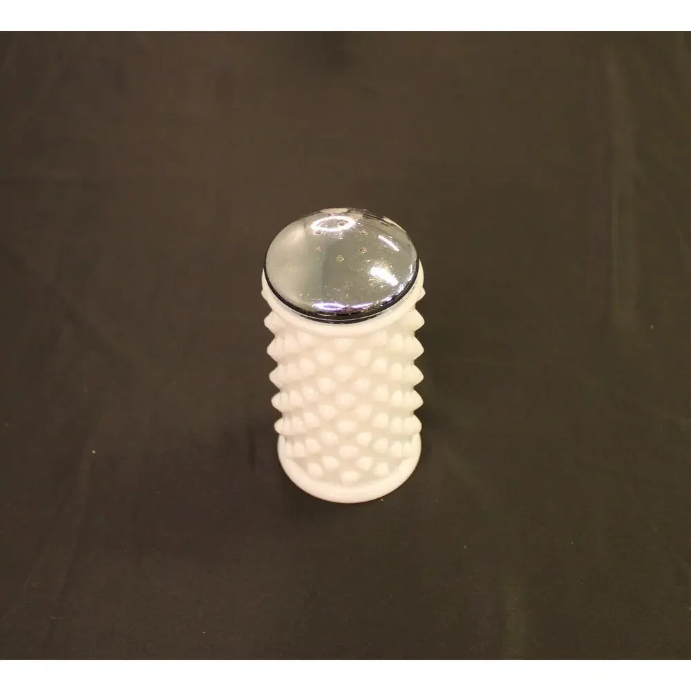 Milk Glass Hobnail Vintage Glass Butter Dish and Salt and Pepper Shakers